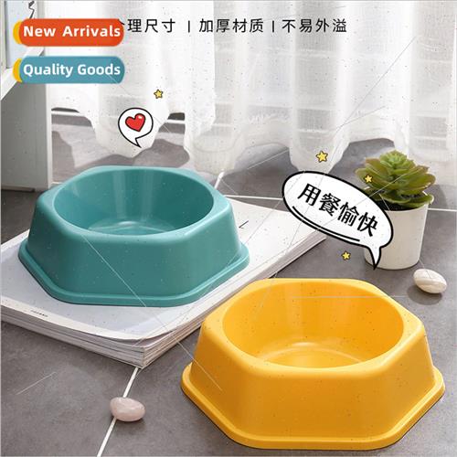 Posive Hexagonal Cat Bowl Pet Plastic ngle Bowl Dogs Cats Un