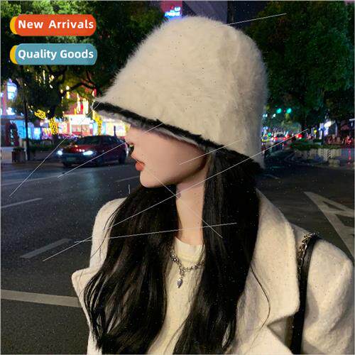 Rabb hair hat female autumn winter 2023 new black edge two-c