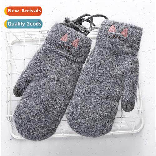 Warm gloves women winter 020-1 wool knted gloves -slip fall