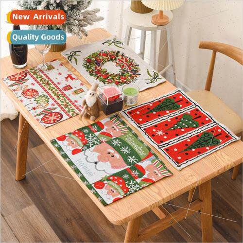 Christmas new decoration supplies knted cloth placemats crea