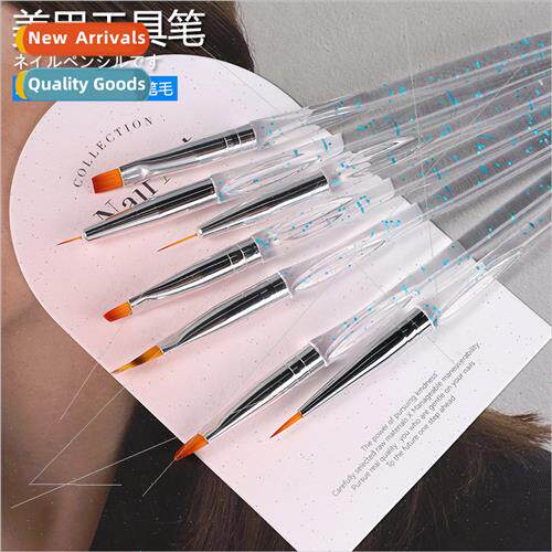 Nail art tools set pen transparent blue rod 7 crystal pen ha