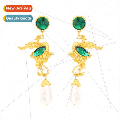 vintage antique wind green phoenix temperament light luxury