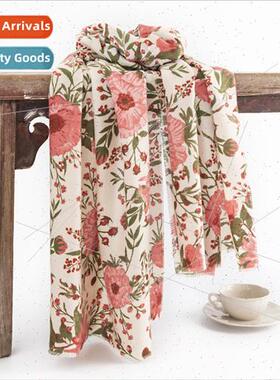 Printed long imation cashmere scarf female light luxury wind