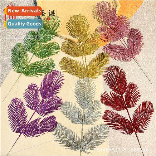 Christmas Gold Dust Leaves mulation Flower Tree Leaves Festi