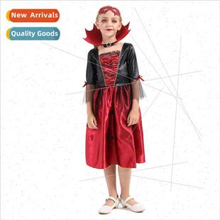 Wch cos Devil Halloween Dress Costume Long Stand Queen