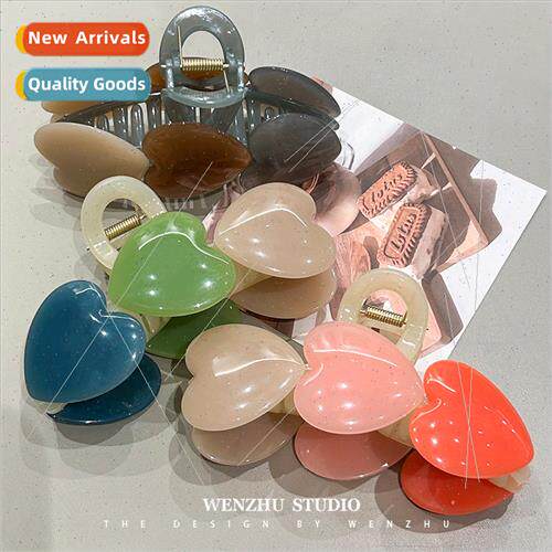 Three Color Love Hair Clip Back Head Summer Large Shark Clip