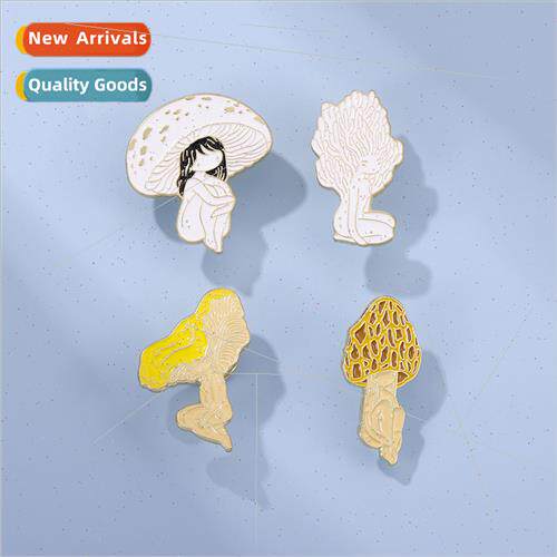 Cartoon retro mushroom head girl creative personaly fashion