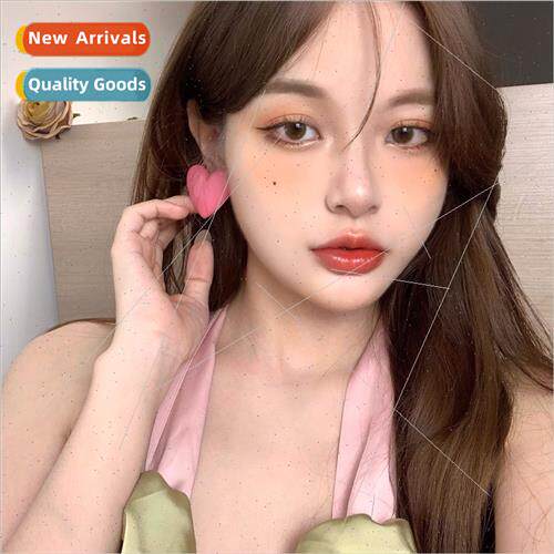Korealarge love earrings 2022 new tide colorful earrings can