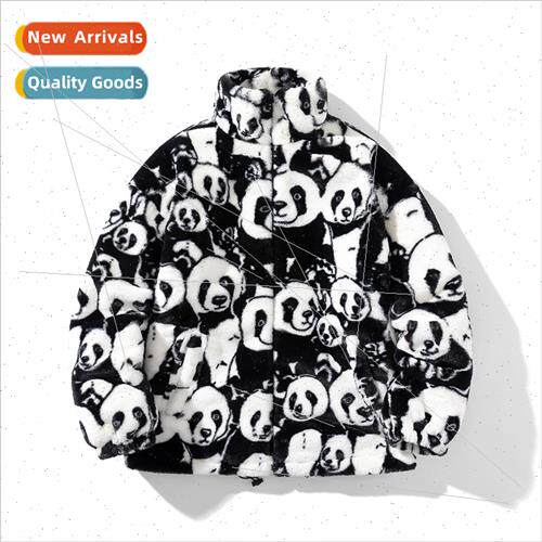 Panda printed cotton jacket couple winter new Korea  loose p