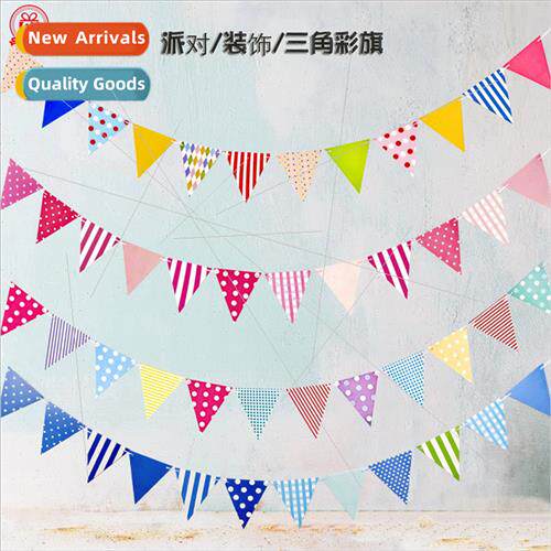 Paper Triangle Flag Korea Polka Dot Color Flag DIY Pull Flow