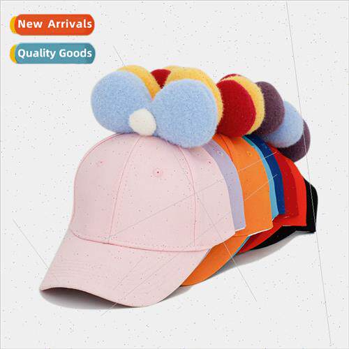 Summer bow tie baseball net cap students sunshade sunscreen - 实物图
