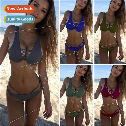 5 Color Arch Bandage Gathering Steel Support Separate Bikini