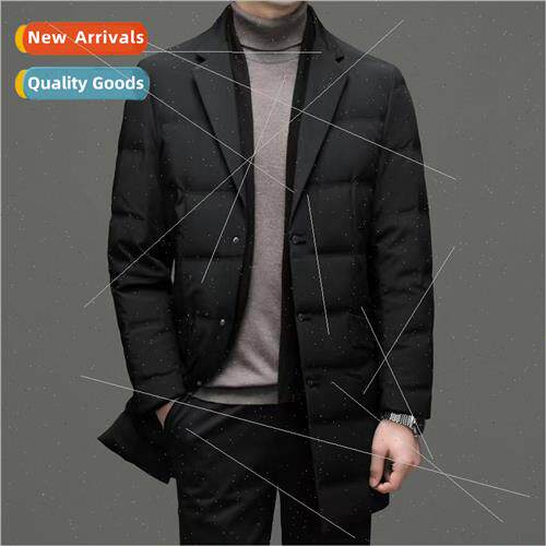 Su  light down jacket men in long winter Slim fake twopcs sc