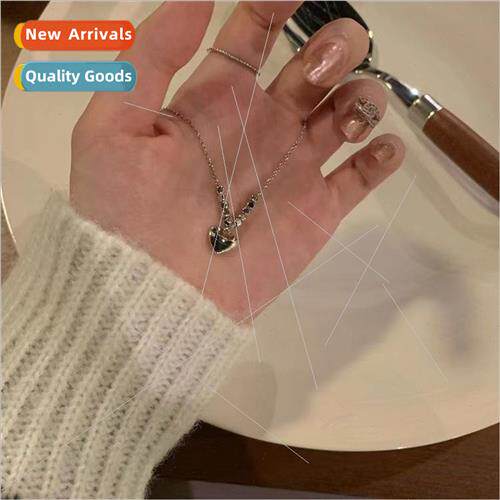 Love heart necklace women ins niche sweater chain premium co