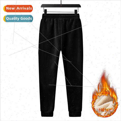 Autumn winter cotton pants men double-sided fleece thickened