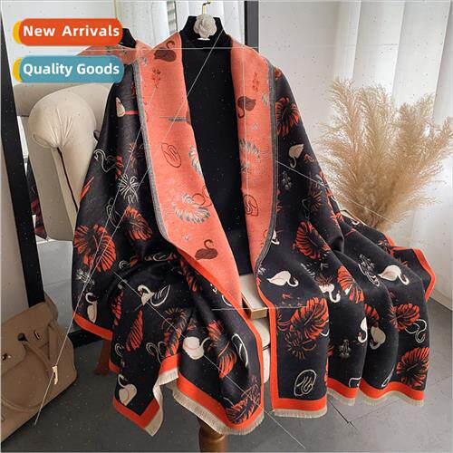 Swan floral scarf female winter Korea  hundred ride mom imat