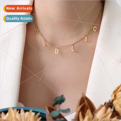 luck necklace 2021 new female hip hop simple tanium steel co