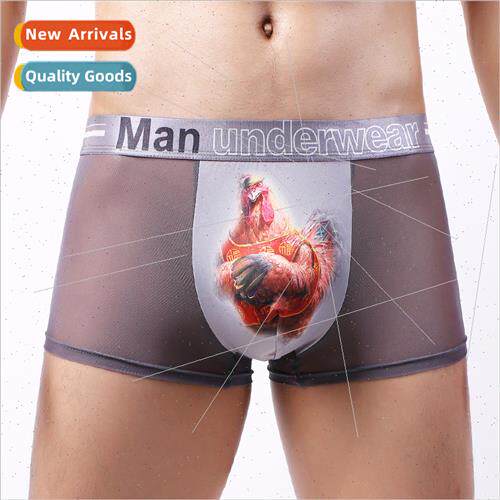 Underpants men summer printing breathable mid-waist boxer sh