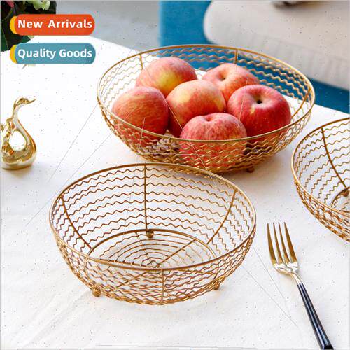 Scandinavian creative dark gold iron fru basket modern livin