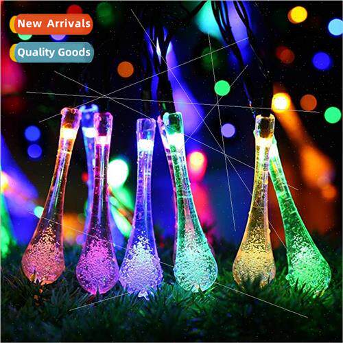 LED-Solar Water Drops String ghts Outdoor Hanging ghts Patio