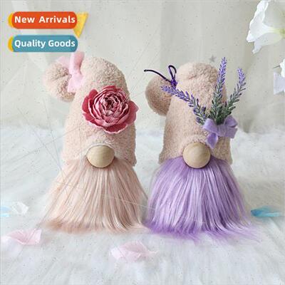 Cute faceless doll doll fabric hibiscus lavender gnome doll