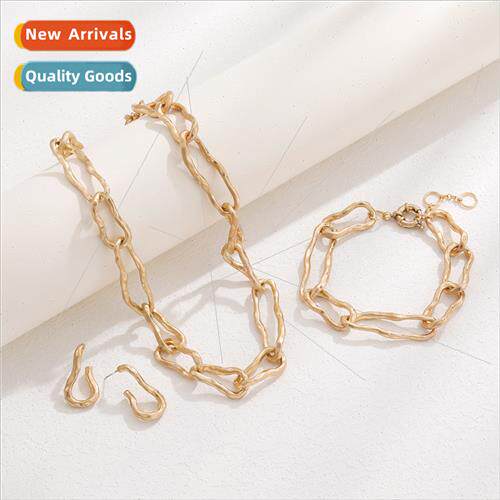 Europe fall new jewelry set irregular shape grain old gold n