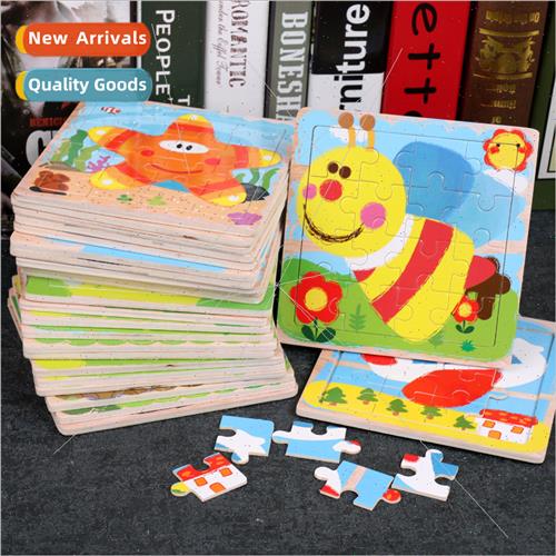 New 16pcs cartoon animals transportation kindergarten wooden