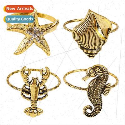 Creative fashion retro marine paper towel ring lobster conch