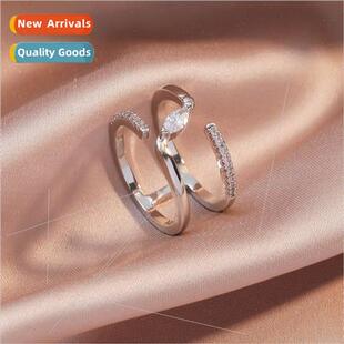 horse eye female niche ring inlaid diamond Europe zirconia