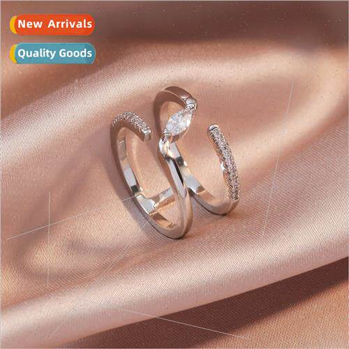 Europe niche inlaid horse eye zirconia diamond ring female s