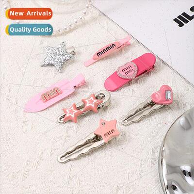 girl hair clip side bangs clip duckbill clip silver star hai