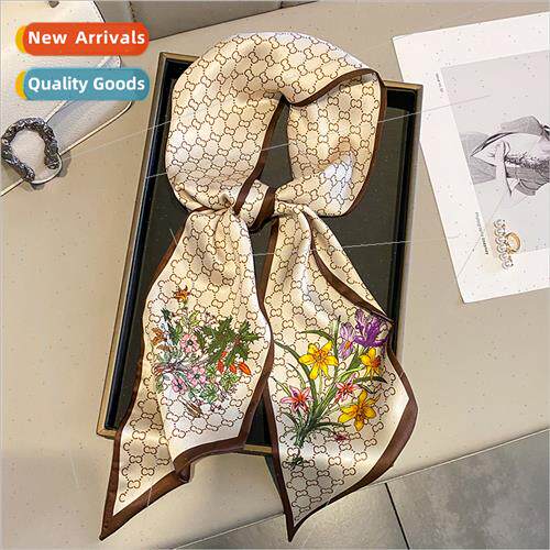 Spring Autumn new CC letters long silk scarf female Korea  F