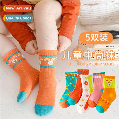 Children tide socks mid-calf socks cotton spring fall thin m