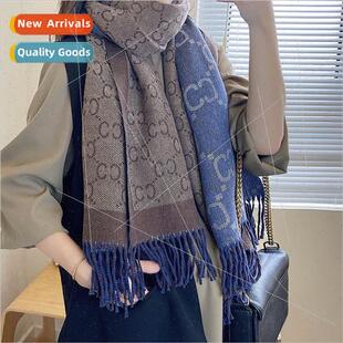 female winter double new letters scarf cashmere 2022 faux