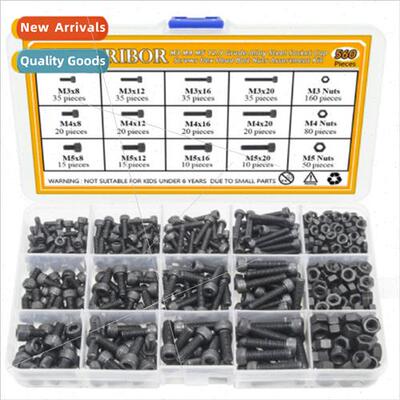 560pcs M3 M4 M5 Socket Screws Nuts Box Set