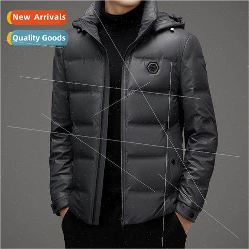 2023 down jacket men winter short whe duck down removable ca
