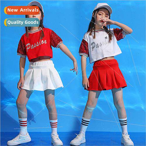 Childrens Summer Walking  Clothes Set Girls Jazz Dance Costu