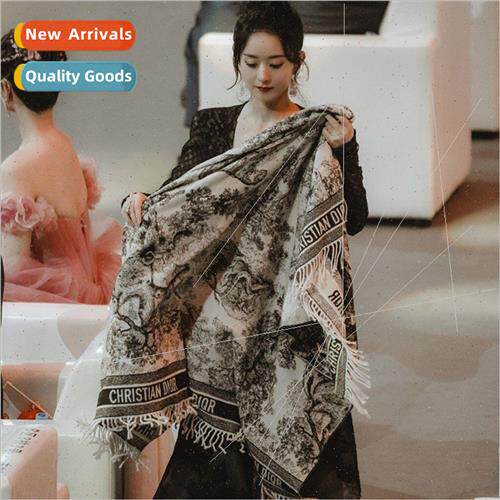New fall winter imation cashmere scarf female long jacquard