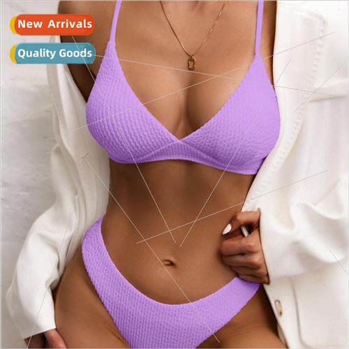 2023 Europe Bikini Candy Color Wave P Stripe Fabric Swimsu S