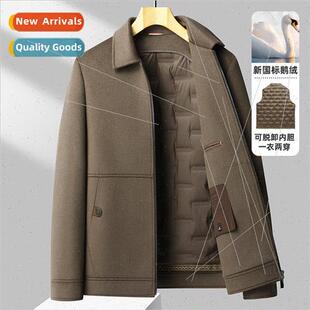 tweed winter end fall men jacket sided double lapel high Men