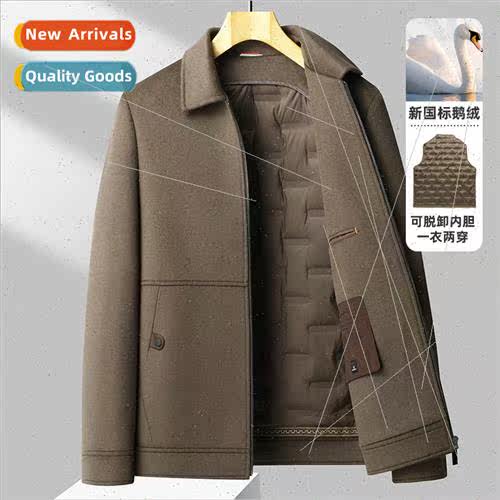 Men high-end lapel double-sided tweed jacket men fall winter