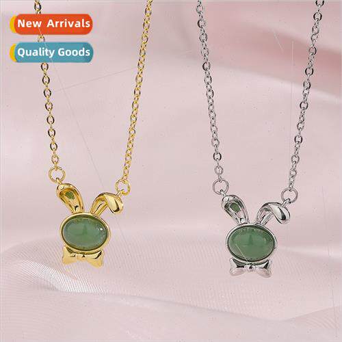 Interlude Bow Bunny Necklace Bunny Ears Pendant Tourmaline C