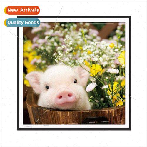 Diamond painting cute piggy full round diamonds paste diamon