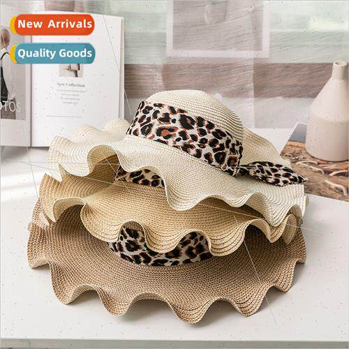 Leopard Print Floppy Straw Hat Fashion Women Sun Hat Straw H