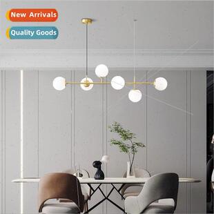 light luxury chandelier modern restau ball copper whe milky