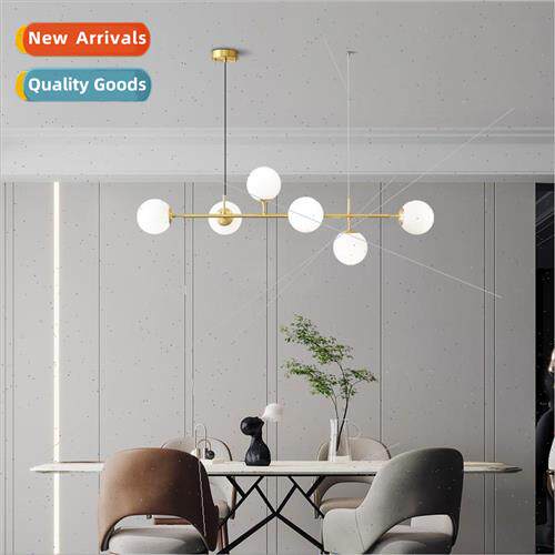 -modern copper light luxury milky whe ball chandelier restau