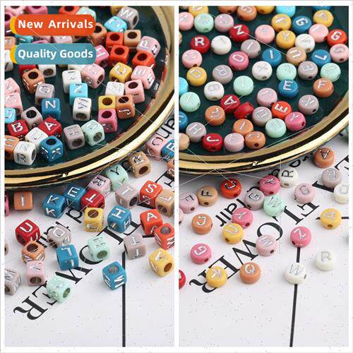 Acrylic loose beads English letters flat beads diy children