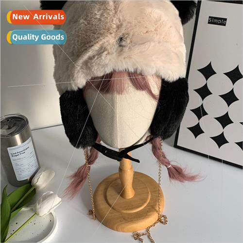 Big bear meow fall winter furry panda thunderbolt hat female