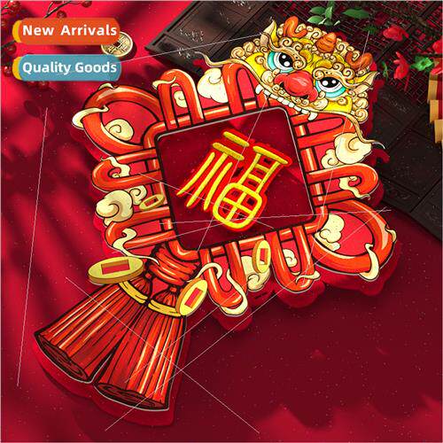 Dress up New Year decorative door lucky door stickers flocki