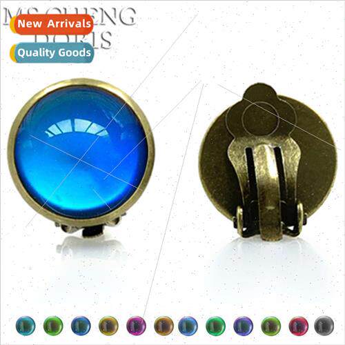 Temperature Sensive Colour Changing Time Gemstone Stud Earri